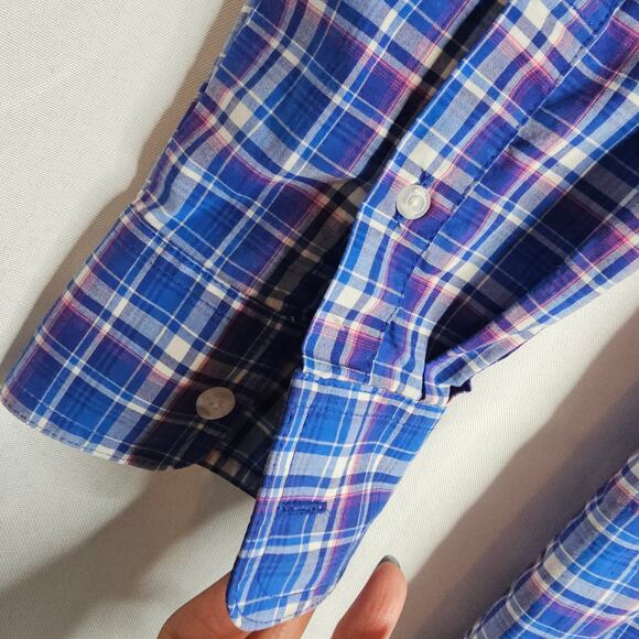 Ariat Pro Series L Blue plaid Buttondown Shirts. Work Casual Comfy Stylish Cool - Picture 16 of 16